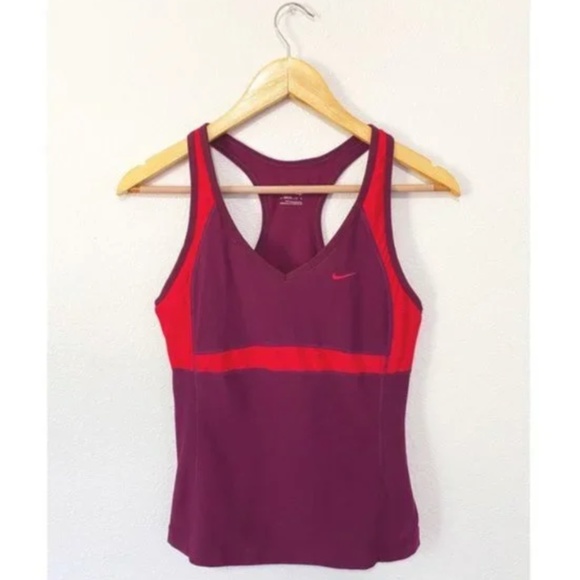 Nike Racerback Dri Fit Tank Top Purple and Red Size Medium - Picture 1 of 3